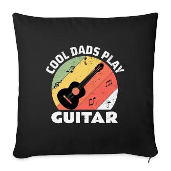 Guitariste acoustique Guitariste Papa Fête des pères - Housse de coussin décorative 45 x 45 cm - noir - Devant