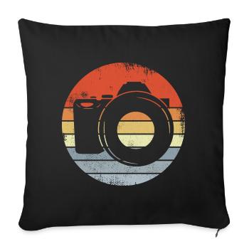 Passionné d’appareil photo - Housse de coussin décorative 45 x 45 cm - noir - Devant
