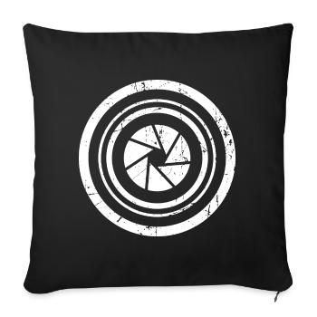 Objectif de caméra photo - Housse de coussin décorative 45 x 45 cm - noir - Devant