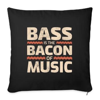 Basse Guitariste Bacon Musicien Bassiste - Housse de coussin décorative 45 x 45 cm - noir - Devant