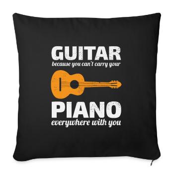 Guitar Piano Music Musician Bassist Guitarist - Sofa pillowcase 17,3'' x 17,3'' (45 x 45 cm) - black - Front