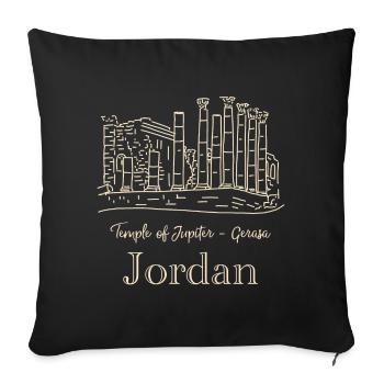 Jordanie, ancienne Gerasa, temple de Jupiter - Housse de coussin décorative 45 x 45 cm - noir - Devant