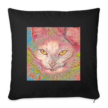 BAKENEKO des prairies - Housse de coussin décorative 45 x 45 cm - noir - Devant