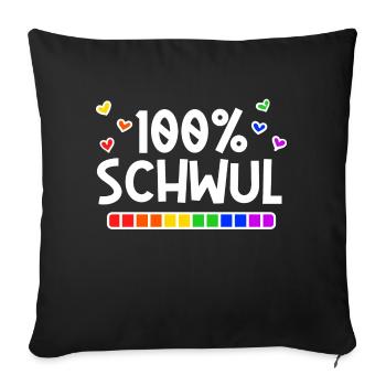 Herz Lgbt Regenbogen Schwul Sexualität Statement - Sofakissenbezug 45 x 45 cm - Schwarz - Vorne