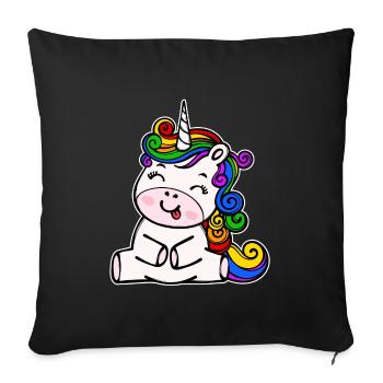 homosexual human rights unicorn lgbt tolerance - Sofa pillowcase 17,3'' x 17,3'' (45 x 45 cm) - black - Front