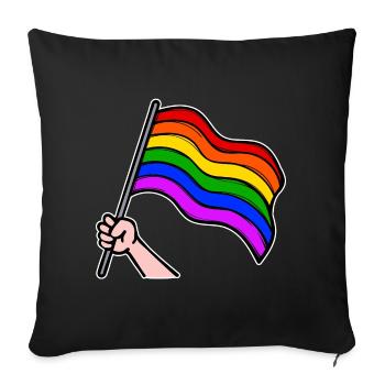 Lesben Bisexuell Lgbt Regenbogenfahne Parade - Sofakissenbezug 45 x 45 cm - Schwarz - Vorne