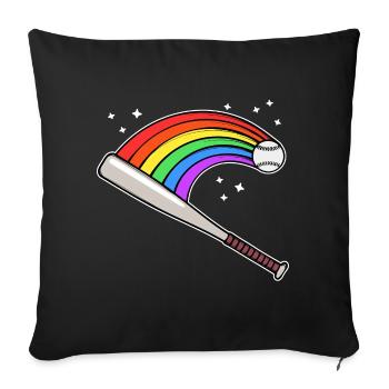 Lgbt Parade Homo Rainbow Flag Gay Lesbienne - Housse de coussin décorative 45 x 45 cm - noir - Devant
