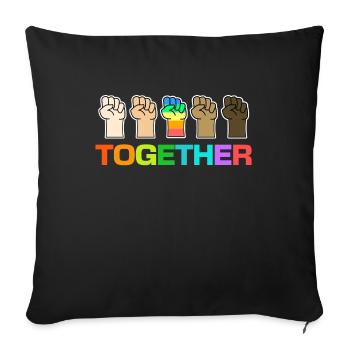 Slogan transgenre Droits LGBT des homosexuels - Housse de coussin décorative 45 x 45 cm - noir - Devant