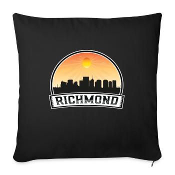Richmond Virginia Usa Skyline Vintage Sunset Trave - Sofa pillowcase 17,3'' x 17,3'' (45 x 45 cm) - black - Front