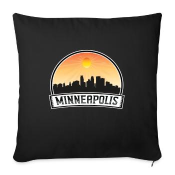 Minneapolis Minnesota États-Unis Skyline Vintage Sunset T - Housse de coussin décorative 45 x 45 cm - noir - Devant