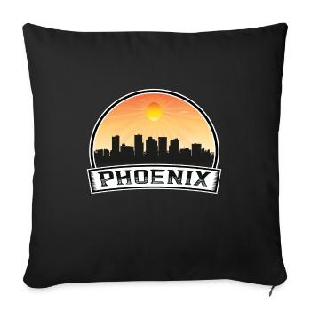 Phoenix Arizona États-Unis Skyline Vintage Sunset Travel - Housse de coussin décorative 45 x 45 cm - noir - Devant