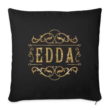Edda gold - Sofa pillowcase 17,3'' x 17,3'' (45 x 45 cm) - black - Front