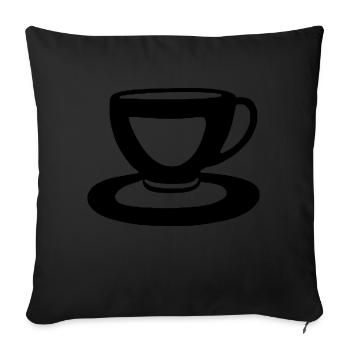 Kaffee Tee Tasse japanisch Cafe Koffein neu 13 - Sofakissenbezug 45 x 45 cm - Schwarz - Vorne