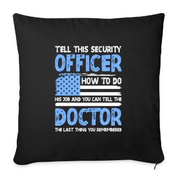 Security guard protection service - Sofa pillowcase 17,3'' x 17,3'' (45 x 45 cm) - black - Front