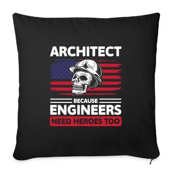 Architecture Design Studies Construction - Sofa pillowcase 17,3'' x 17,3'' (45 x 45 cm) - black - Front
