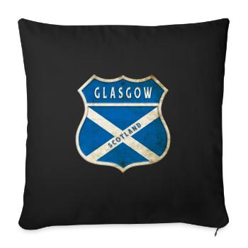 Design du drapeau de Glasgow, Écosse - Housse de coussin décorative 45 x 45 cm - noir - Devant