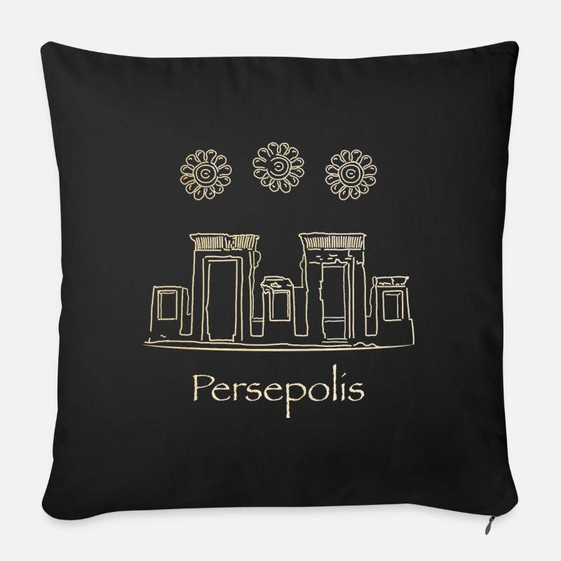 Persepolis im Iran, Ausgrabungsstätte - Sofakissenbezug 45 x 45 cm - Schwarz