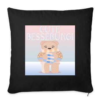 Gute Besserung - KINDER FIEBER - Sofakissenbezug 45 x 45 cm - Schwarz - Vorne