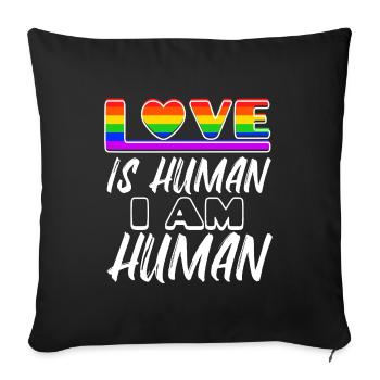 Droits de l’homme LGBT Love Heart Déclaration Homo - Housse de coussin décorative 45 x 45 cm - noir - Devant