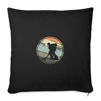 Ice Hockey Retro - Sofa pillowcase 17,3'' x 17,3'' (45 x 45 cm) - black - Front