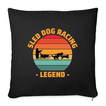 Husky Sledding Sled Dog Racing Alaskan Racers - Sofa pillowcase 17,3'' x 17,3'' (45 x 45 cm) - black - Front