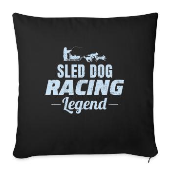 Husky Sledding Sled Dog Racing Alaskan Racers - Sofa pillowcase 17,3'' x 17,3'' (45 x 45 cm) - black - Front