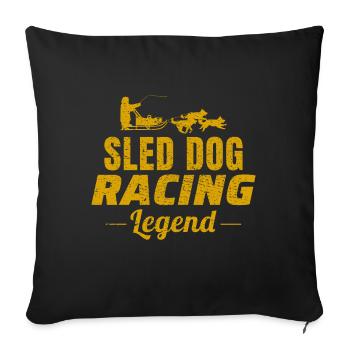 Husky Sledding Sled Dog Racing Alaskan Racers - Sofa pillowcase 17,3'' x 17,3'' (45 x 45 cm) - black - Front