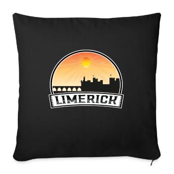 Limerick Irlande Skyline Vintage Sunset Travel Sou - Housse de coussin décorative 45 x 45 cm - noir - Devant