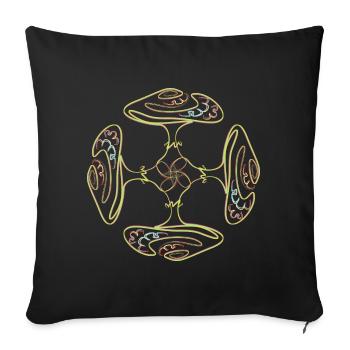 Mushroom mandala - Sofa pillowcase 17,3'' x 17,3'' (45 x 45 cm) - black - Front