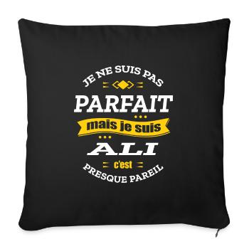 ALI PARFAIT - PRENOM ALI - Housse de coussin décorative 45 x 45 cm - noir - Devant