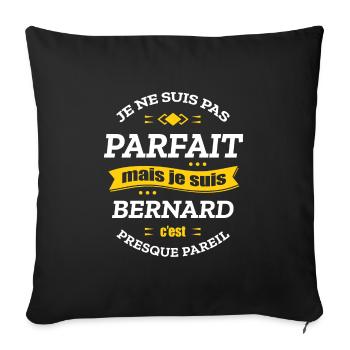 BERNARD PARFAIT - PRENOM BERNARD - Housse de coussin décorative 45 x 45 cm - noir - Devant