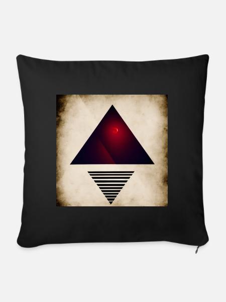 Pyramiden mit Mond - Sofakissenbezug 45 x 45 cm - Schwarz