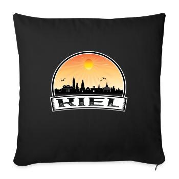 Kiel Germany Skyline Vintage Sunset Travel Souveni - Sofa pillowcase 17,3'' x 17,3'' (45 x 45 cm) - black - Front