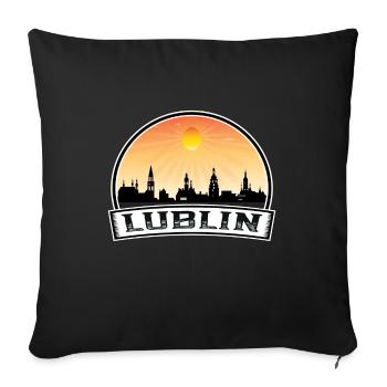 Lublin Pologne Skyline Vintage Sunset Travel Souven - Housse de coussin décorative 45 x 45 cm - noir - Devant