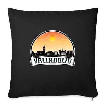 Valladolid Espagne Skyline Vintage Sunset Travel Sou - Housse de coussin décorative 45 x 45 cm - noir - Devant