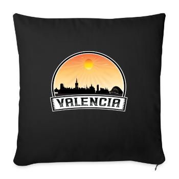Valencia Spain Skyline Vintage Sunset Travel Souve - Sofa pillowcase 17,3'' x 17,3'' (45 x 45 cm) - black - Front