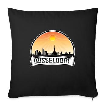 Düsseldorf Allemagne Skyline Vintage Sunset Travel S - Housse de coussin décorative 45 x 45 cm - noir - Devant