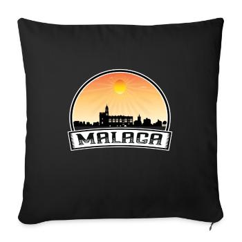 Malaga Espagne Skyline Vintage Sunset Travel Souveni - Housse de coussin décorative 45 x 45 cm - noir - Devant