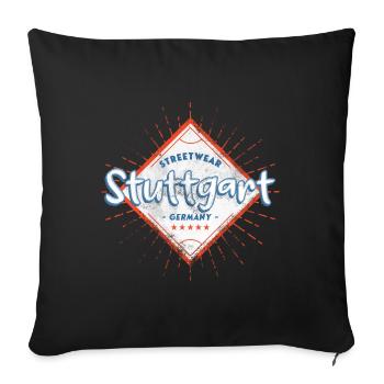 Stuttgart Germany City Skyline Home Love - Sofa pillowcase 17,3'' x 17,3'' (45 x 45 cm) - black - Front