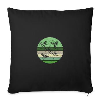 Oiseaux sur une branche - Housse de coussin décorative 45 x 45 cm - noir - Devant