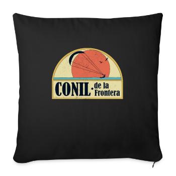 Kitesurfing Conil de la frontera - Sofa pillowcase 17,3'' x 17,3'' (45 x 45 cm) - black - Front
