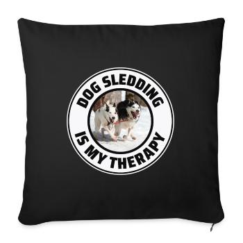 Husky Sledding Sled Dog Racing Alaskan Racers - Sofa pillowcase 17,3'' x 17,3'' (45 x 45 cm) - black - Front