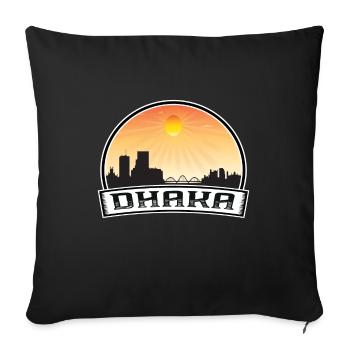 Dhaka Bangladesch Skyline Vintage Sonnenuntergang Reise Sou - Sofakissenbezug 45 x 45 cm - Schwarz - Vorne
