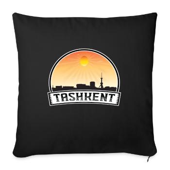 Tachkent Ouzbékistan Skyline Vintage Sunset Travel - Housse de coussin décorative 45 x 45 cm - noir - Devant