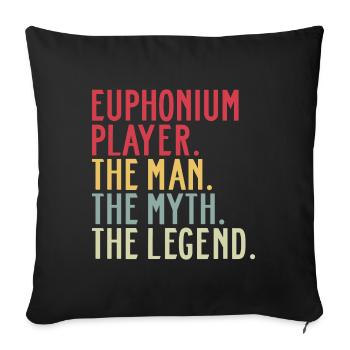 Euphonium Euphoniste Papa Proverbes Drôle - Housse de coussin décorative 45 x 45 cm - noir - Devant