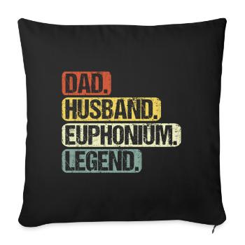Euphonium Euphoniste Papa Proverbes Drôle - Housse de coussin décorative 45 x 45 cm - noir - Devant