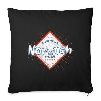 Norwich England UK City Skyline Home Love - Sofa pillowcase 17,3'' x 17,3'' (45 x 45 cm) - black - Front
