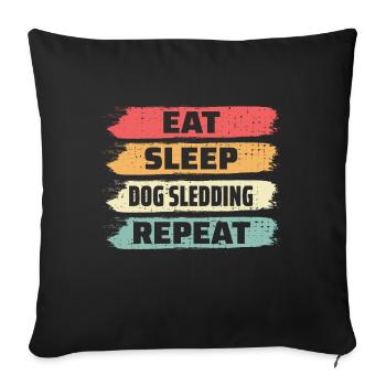 Husky Sledding Sled Dog Racing Alaskan Racers - Sofa pillowcase 17,3'' x 17,3'' (45 x 45 cm) - black - Front