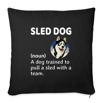 Husky Sledding Sled Dog Racing Alaskan Racers - Sofa pillowcase 17,3'' x 17,3'' (45 x 45 cm) - black - Front