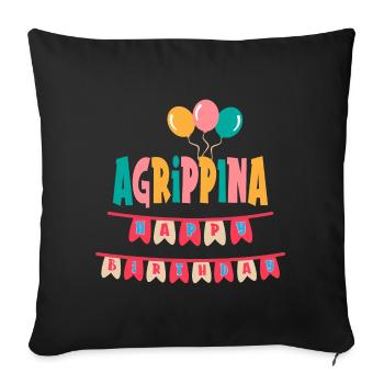 Agrippina t-shirt joyeux anniversaire joyeux anniversaire - Housse de coussin décorative 45 x 45 cm - noir - Devant